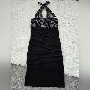 Saint Tropez West Y2K Ruched Halter Bodycon Dress. Size 4. New